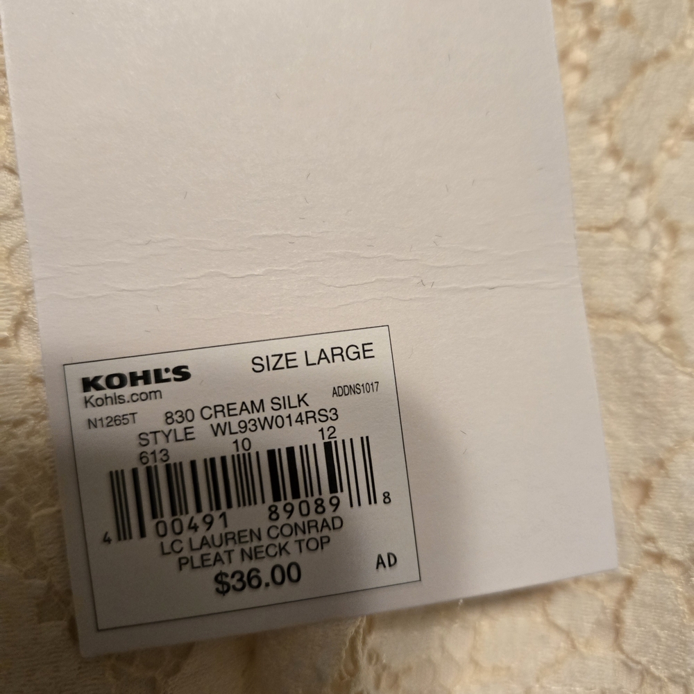 LC Lauren Conrad Cream Lace Blouse - Picture 3 of 3